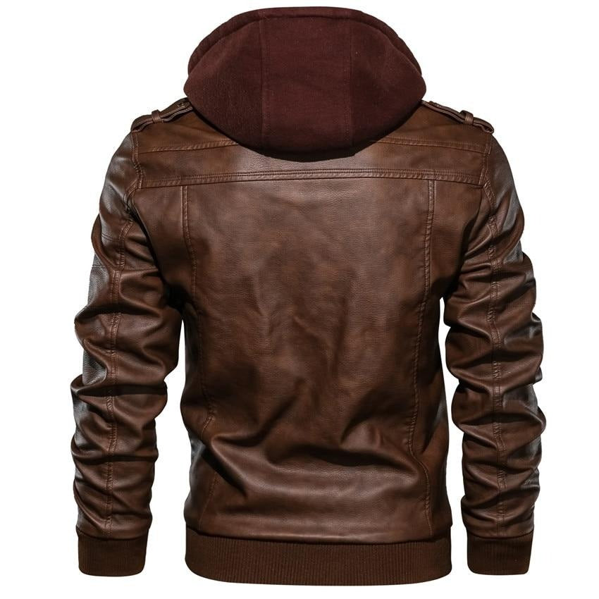 Men's Faux Leather Motorcycle Jacket