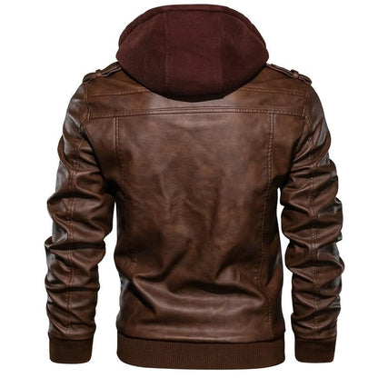 Men's Faux Leather Motorcycle Jacket