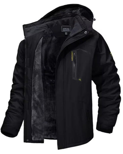 Men's Fleece-Lined Hooded Ski Jacket