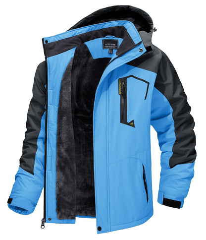 Men's Fleece-Lined Hooded Ski Jacket