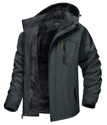 Men's Fleece-Lined Hooded Ski Jacket