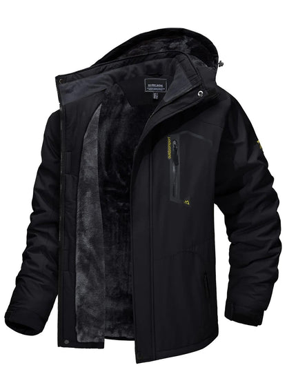 Men's Fleece-Lined Hooded Ski Jacket