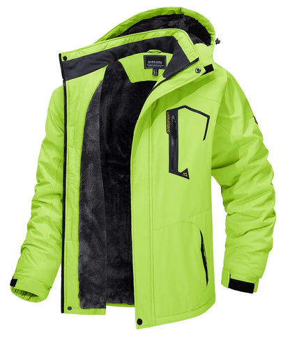 Men's Fleece-Lined Hooded Ski Jacket