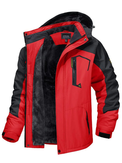 Men's Fleece-Lined Hooded Ski Jacket