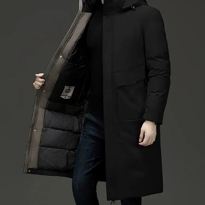 Men's Insulated Hooded Long Puffer Winter Coat
