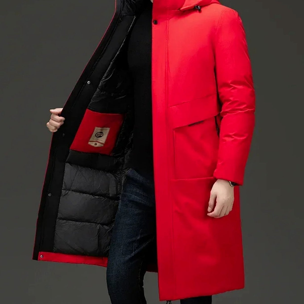Men's Insulated Hooded Long Puffer Winter Coat
