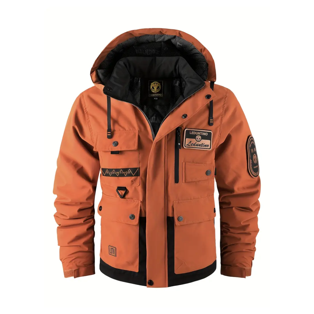 Men's Lined Outdoor Jacket with Detachable Hood