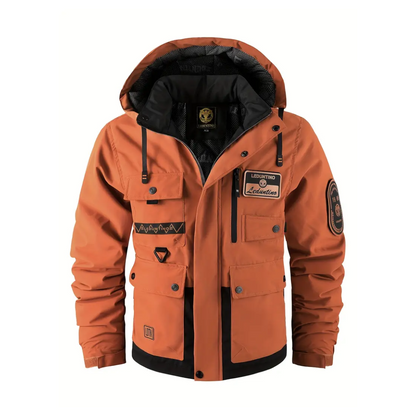 Men's Lined Outdoor Jacket with Detachable Hood