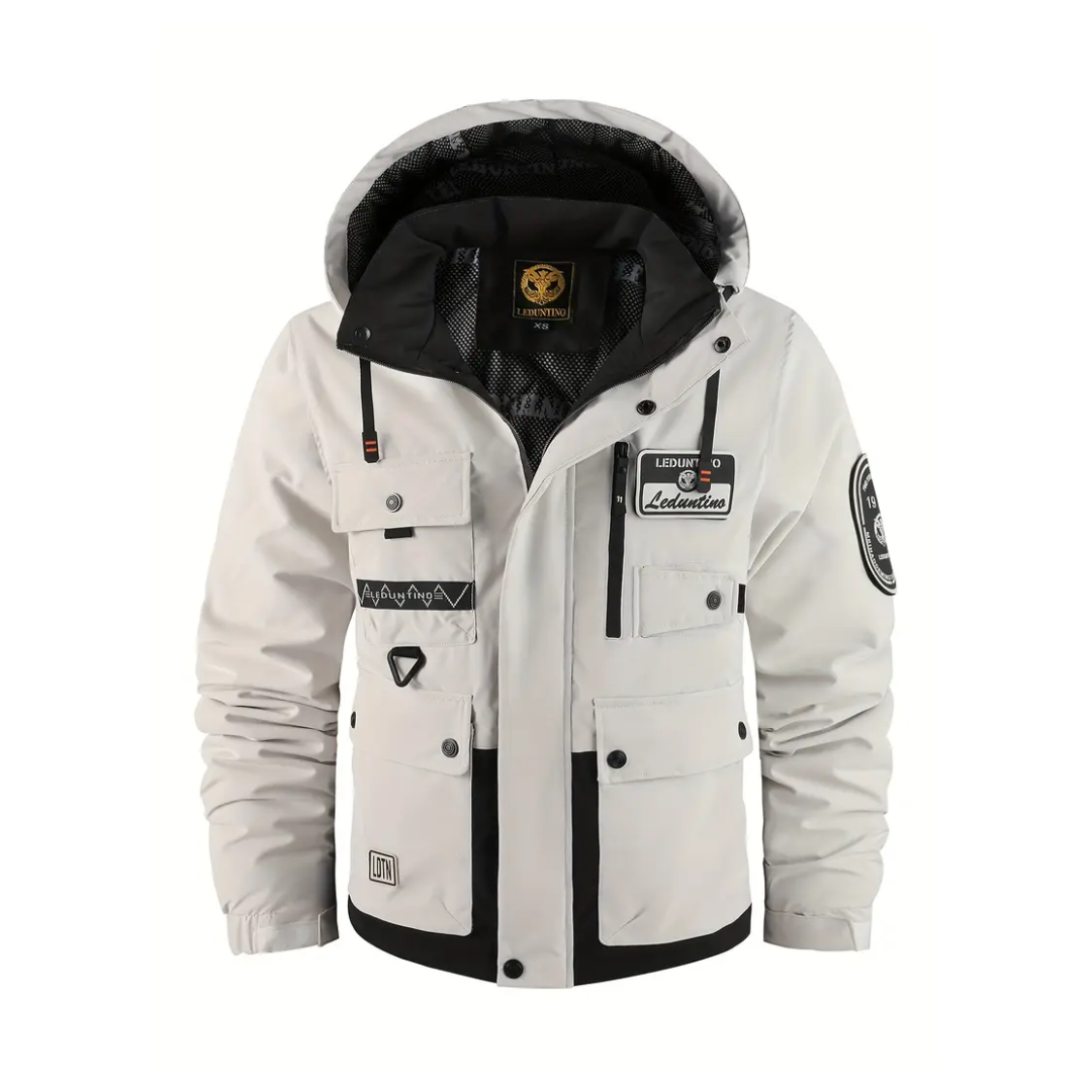 Men's Lined Outdoor Jacket with Detachable Hood