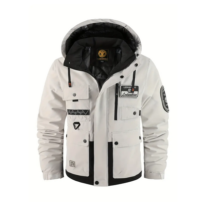 Men's Lined Outdoor Jacket with Detachable Hood