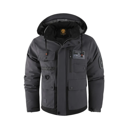 Men's Lined Outdoor Jacket with Detachable Hood