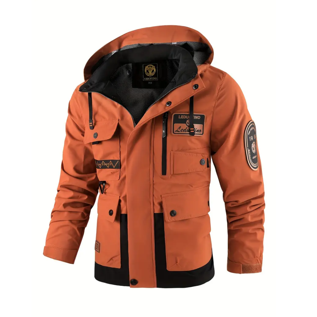 Men's Lined Outdoor Jacket with Detachable Hood