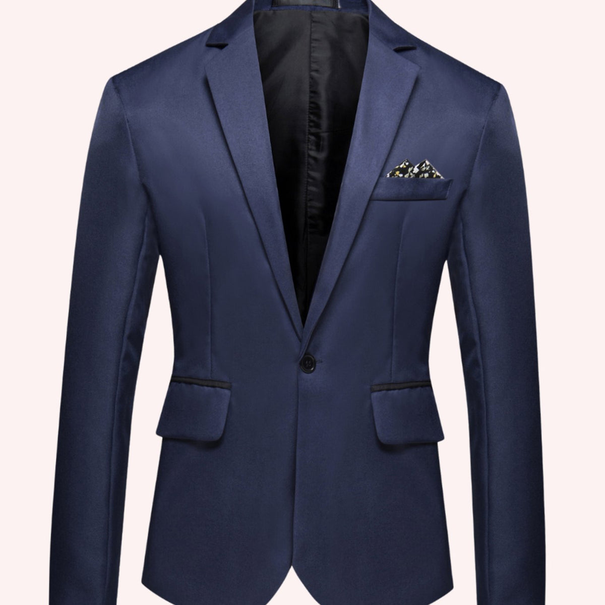 Men's Slim-Fit Single-Button Notch-Lapel Business Blazer