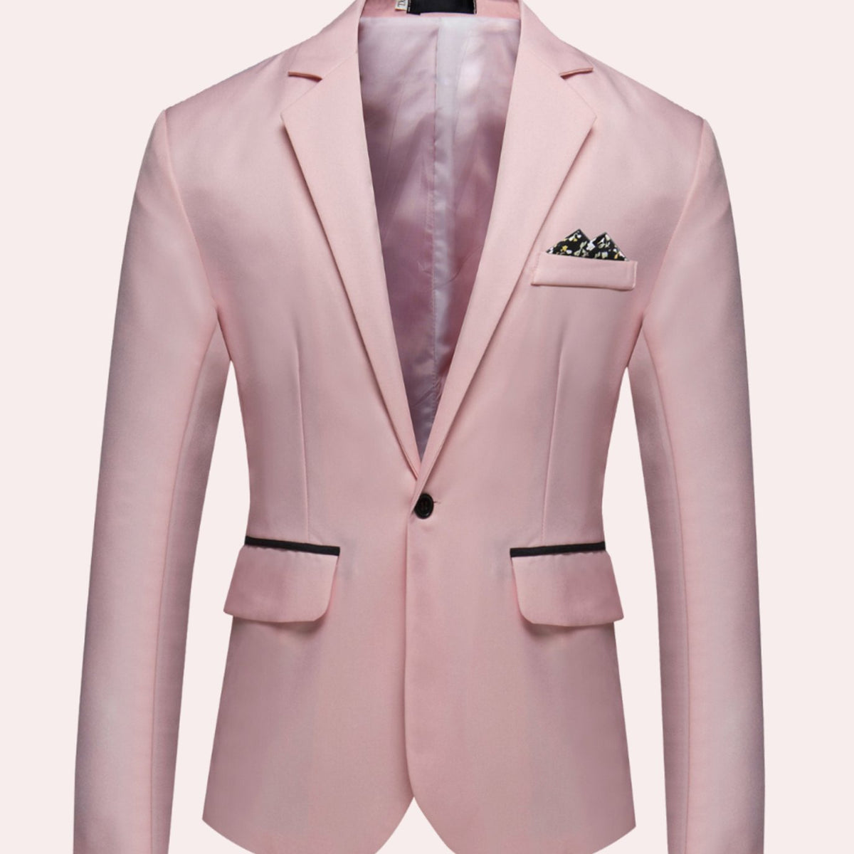 Men's Slim-Fit Single-Button Notch-Lapel Business Blazer