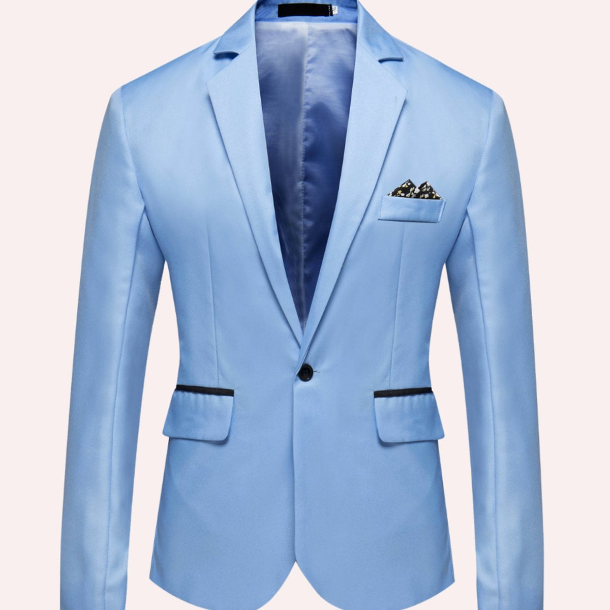 Men's Slim-Fit Single-Button Notch-Lapel Business Blazer