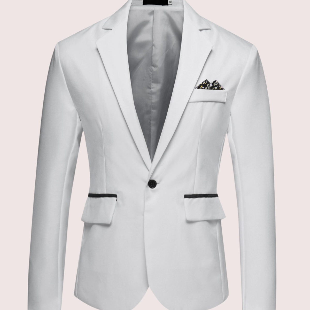 Men's Slim-Fit Single-Button Notch-Lapel Business Blazer