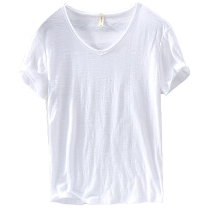 Men's V-neck Linen Cotton Shirt