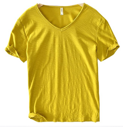 Men's V-neck Linen Cotton Shirt