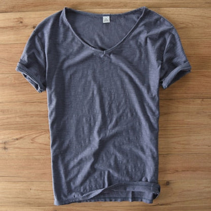 Men's V-neck Linen Cotton Shirt