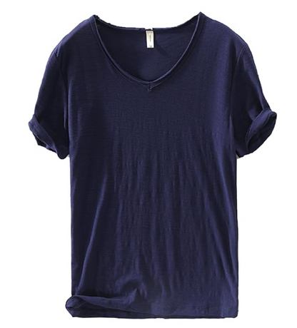 Men's V-neck Linen Cotton Shirt