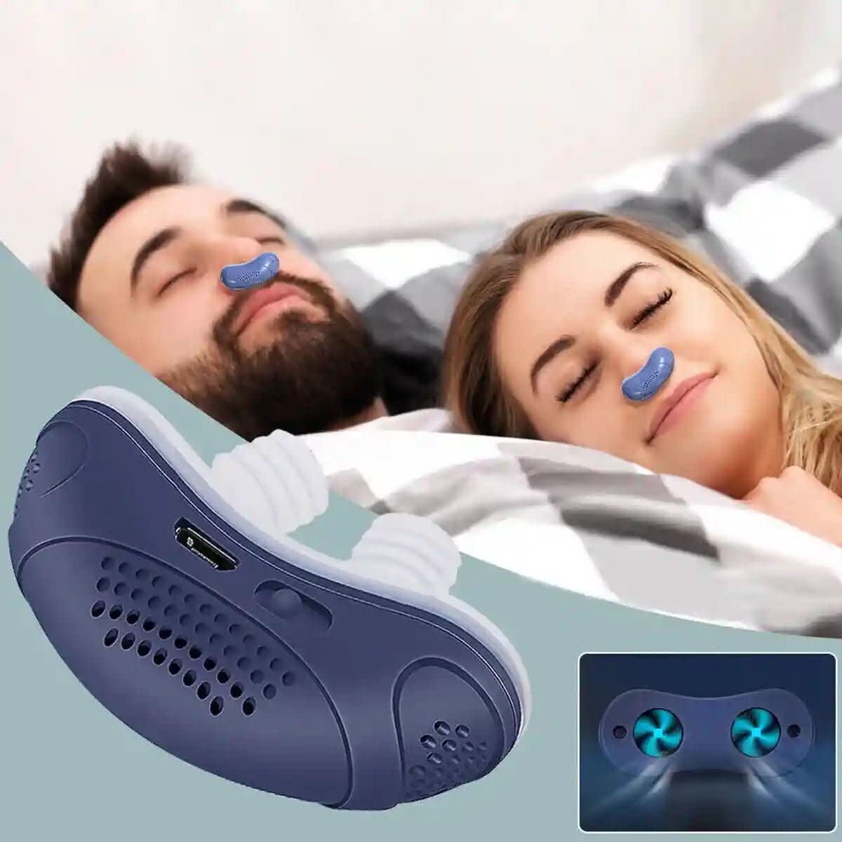 Compact nasal device for snoring and sleep apnea relief