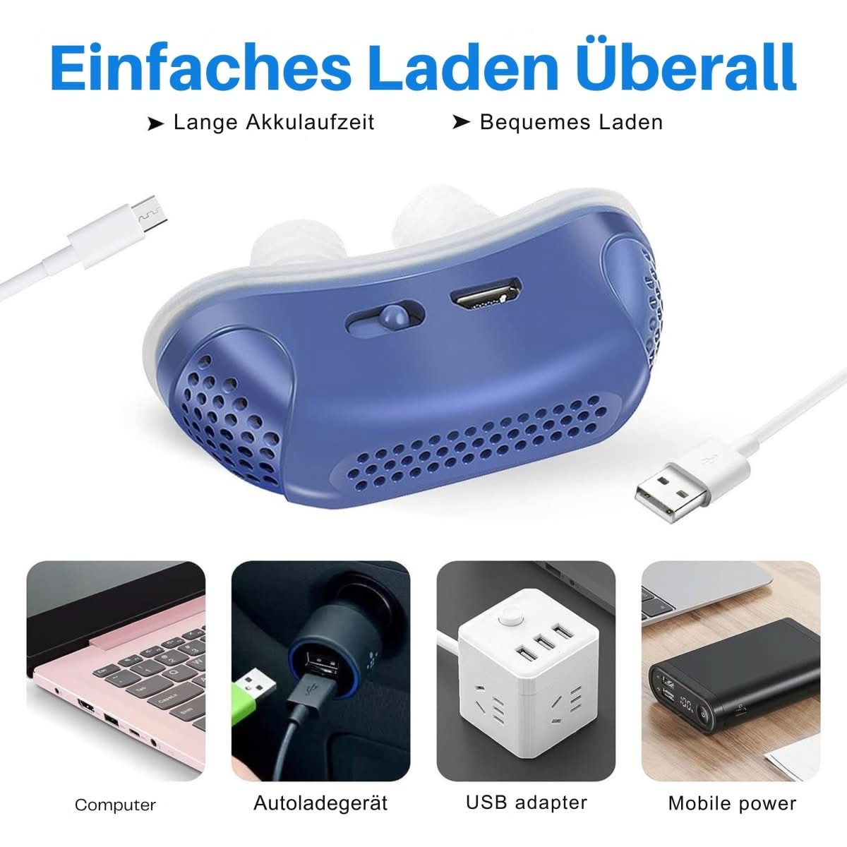 Compact nasal device for snoring and sleep apnea relief