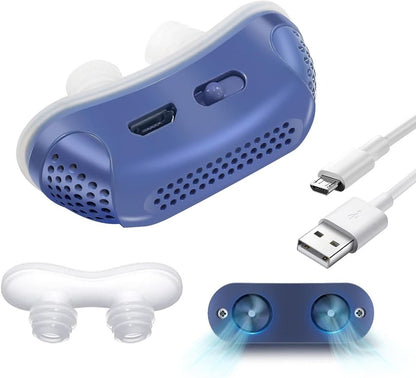 Compact nasal device for snoring and sleep apnea relief
