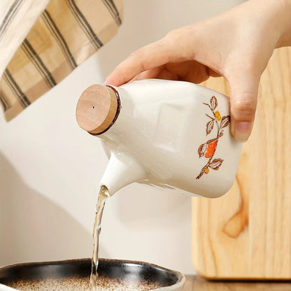 Hand-Painted Ceramic Pourer for Oil & Sauce