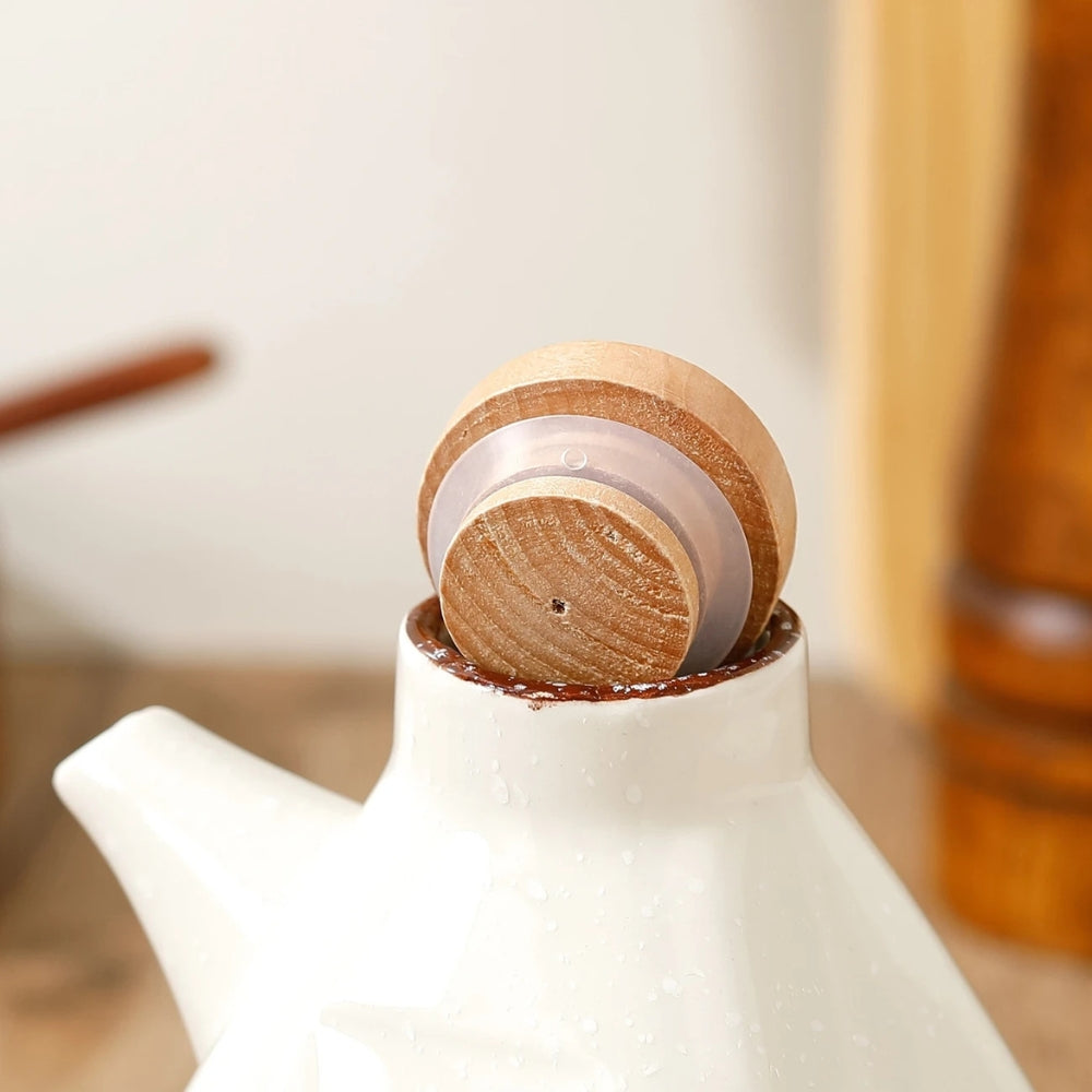 Hand-Painted Ceramic Pourer for Oil & Sauce