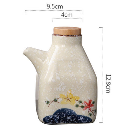Hand-Painted Ceramic Pourer for Oil & Sauce