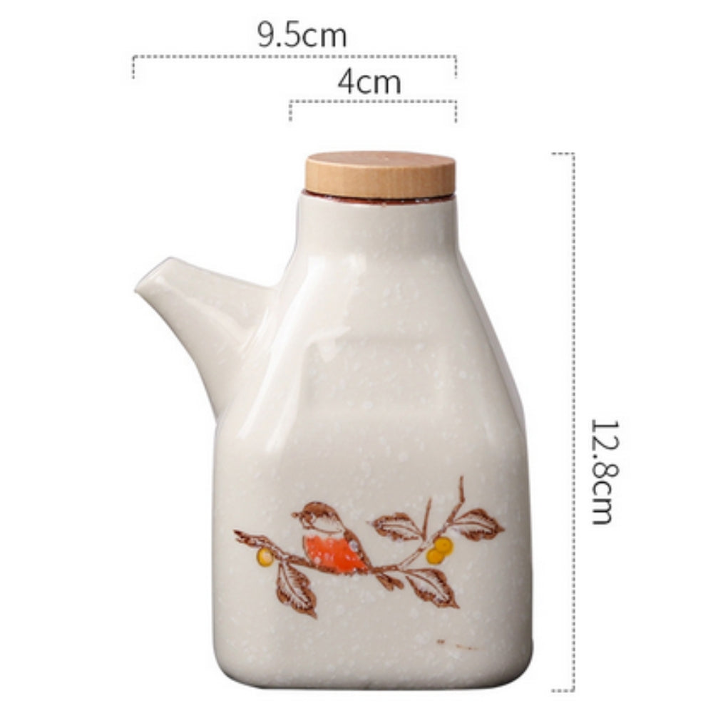 Hand-Painted Ceramic Pourer for Oil & Sauce