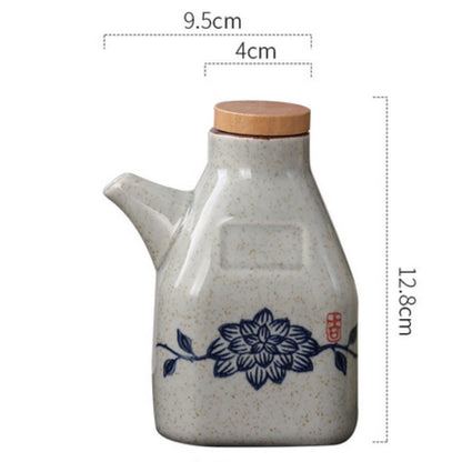 Hand-Painted Ceramic Pourer for Oil & Sauce