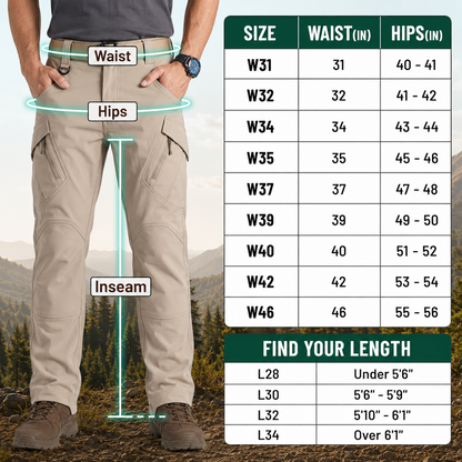 FlexCamo - Men's 9-Pocket Straight-Fit Tactical Waterproof Pants