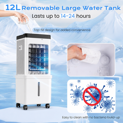 Mobile Evaporative Cooler with 12L Tank & Remote