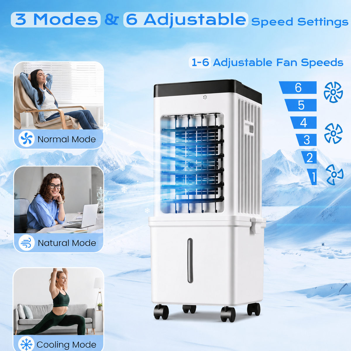 Mobile Evaporative Cooler with 12L Tank & Remote