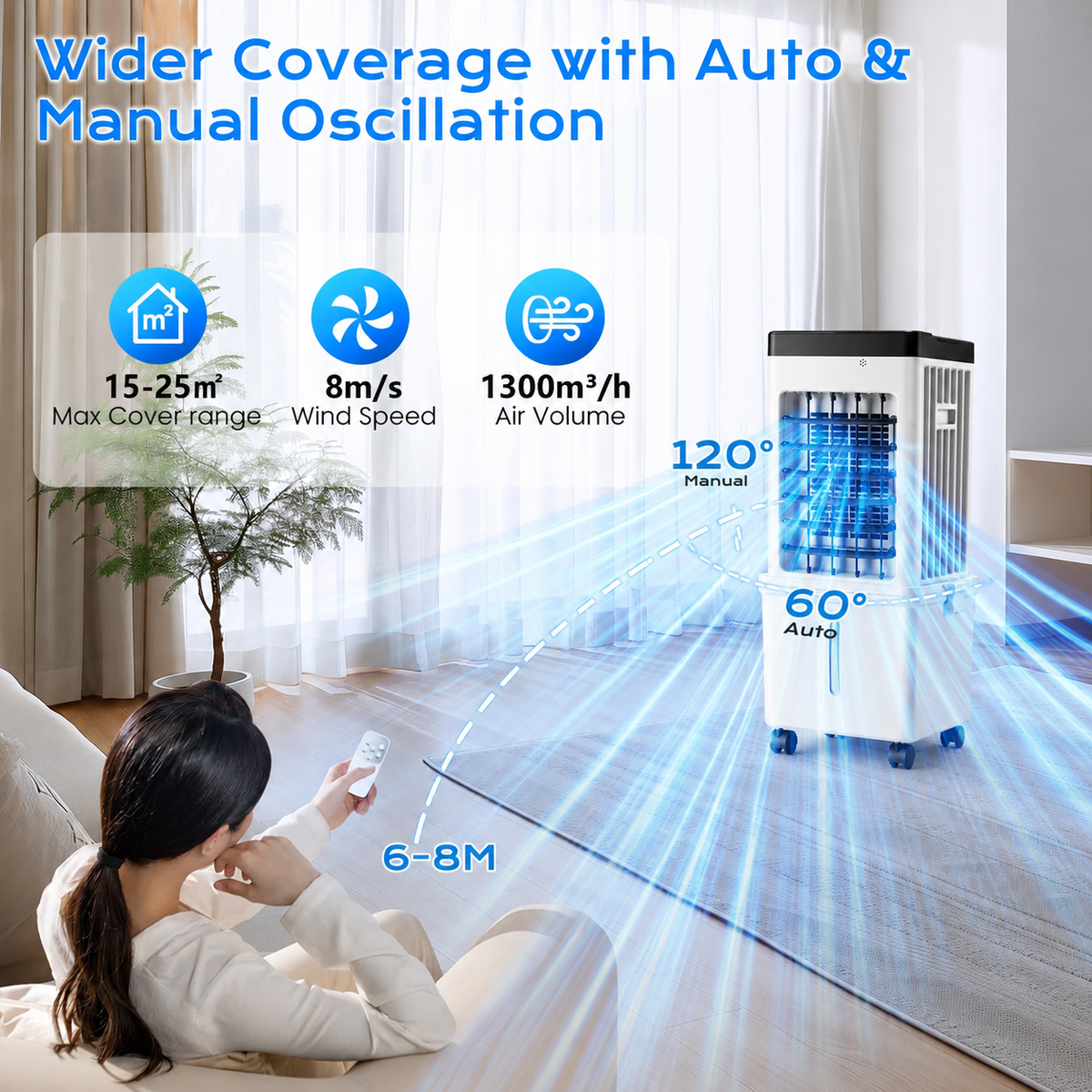 Mobile Evaporative Cooler with 12L Tank & Remote
