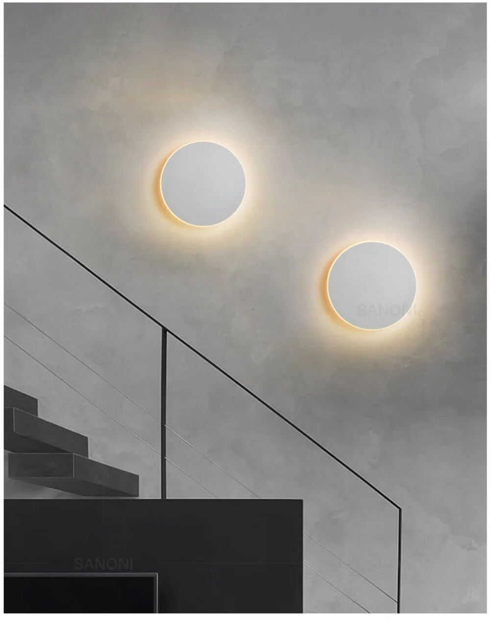 Modern Round LED Wall Lamp with Glossy Effect