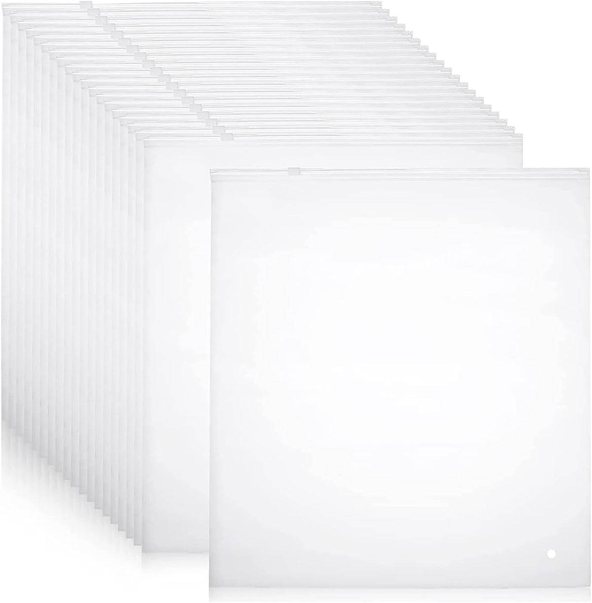 Multi-Purpose Frosted Zip Storage Bags – 20-Pack Plastic Garment Sleeves (Buy 2 Sets, Take 1 FREE)
