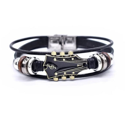 MUSIKSTRUM – Leather Bracelet with Guitar-Inspired Design