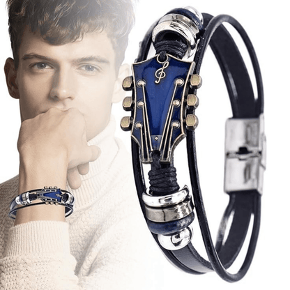 MUSIKSTRUM – Leather Bracelet with Guitar-Inspired Design
