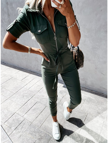 Nani - Women's Cargo Jumpsuit with Adjustable Belt