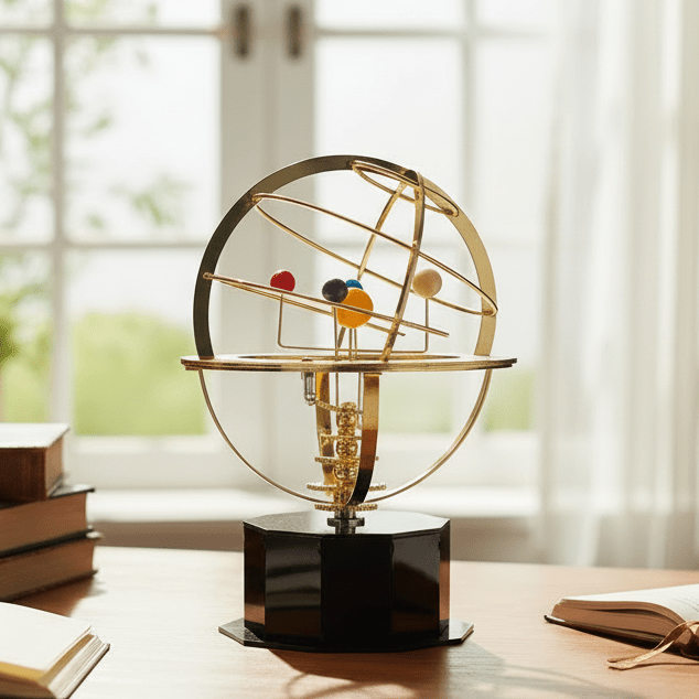 NINEORBIT – Brass Solar System Display with 5 Precisely Crafted Planets
