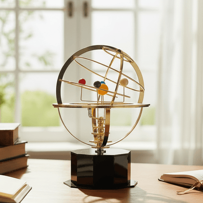 NINEORBIT – Brass Solar System Display with 5 Precisely Crafted Planets