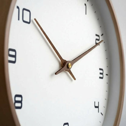 NORDICTIMBER – Modern Solid Wood Wall Clock in Brown & Cream