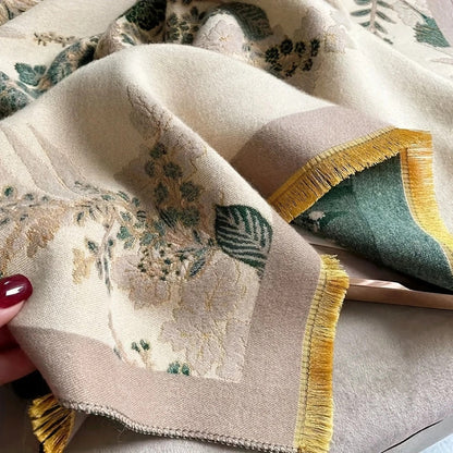 Nuvé Reversible Jacquard Floral Soft Scarf