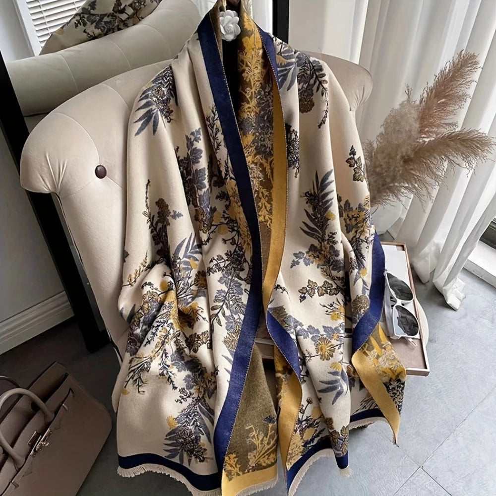 Nuvé Reversible Jacquard Floral Soft Scarf