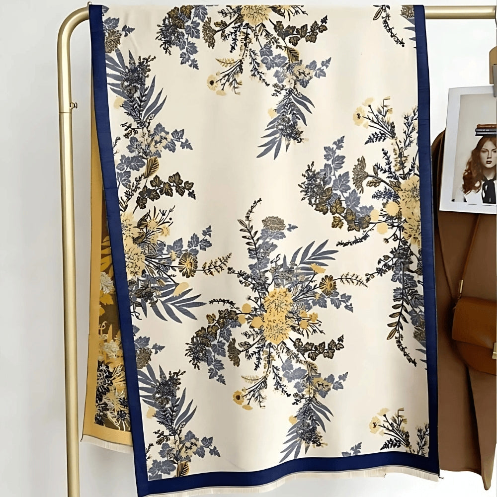 Nuvé Reversible Jacquard Floral Soft Scarf