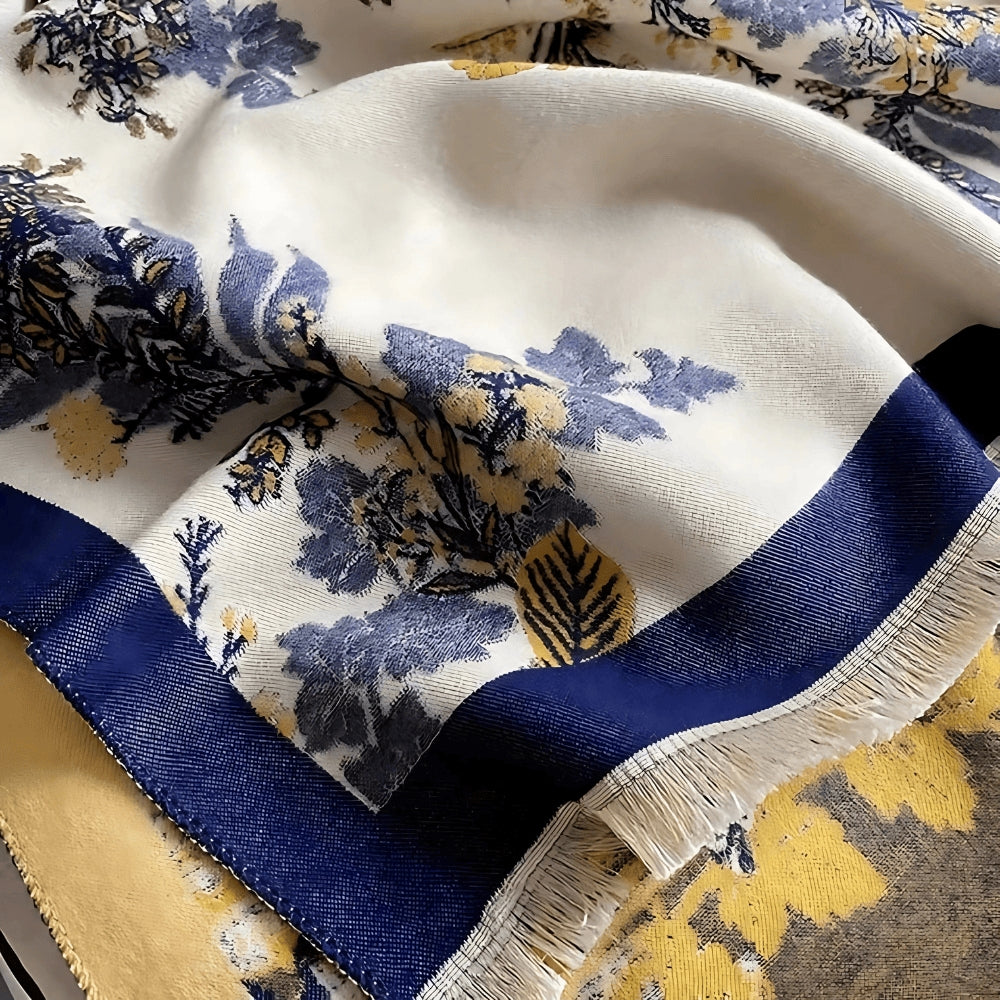 Nuvé Reversible Jacquard Floral Soft Scarf