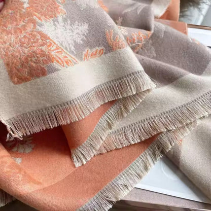 Nuvé Reversible Jacquard Floral Soft Scarf