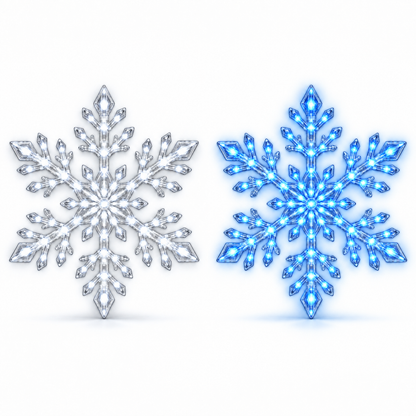 Snowflake Christmas Decor Set, Blue & White Holiday Ornaments